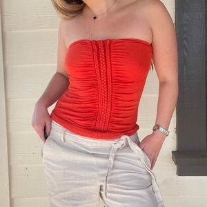 Vintage y2k orange tube top size XS